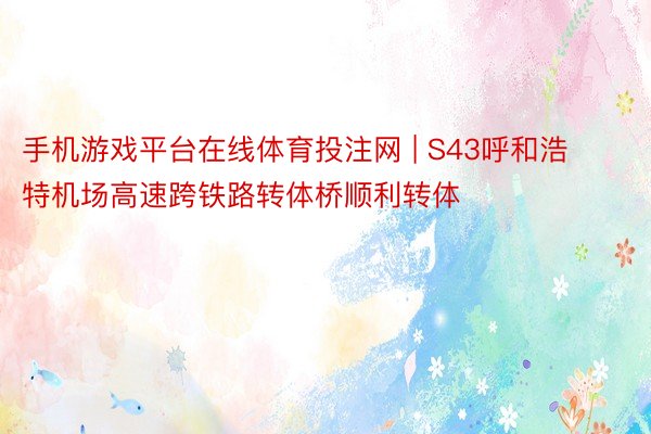 手机游戏平台在线体育投注网 | S43呼和浩特机场高速跨铁路转体桥顺利转体