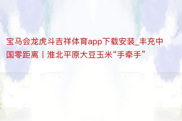 宝马会龙虎斗吉祥体育app下载安装_丰充中国零距离丨淮北平原大豆玉米“手牵手”